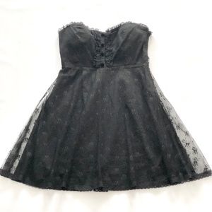 Gothic Lace Strapless Babydoll Dress